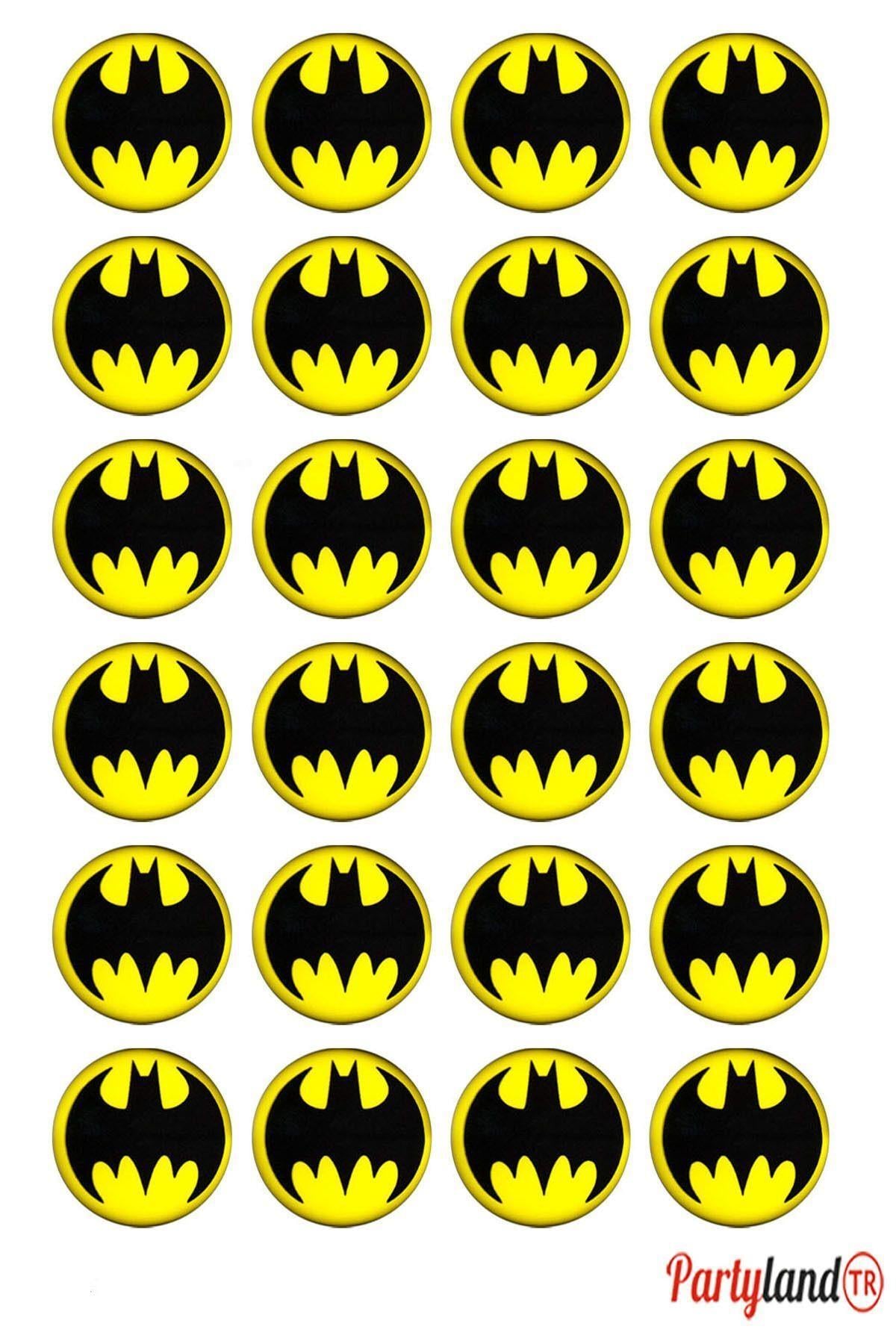 Batman 5 cm. Yapışkanlı Yuvarlak Etiket - Sticker 24 Adet