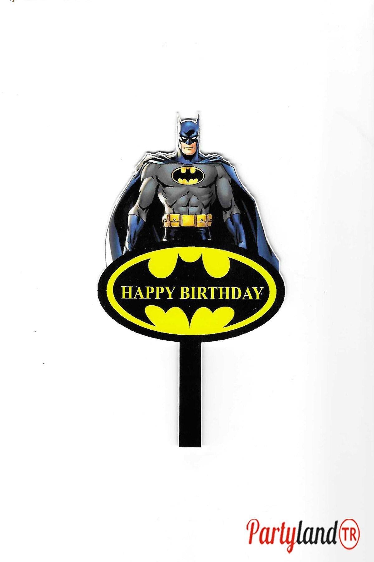 Batman Temalı Karton Pasta Süsü