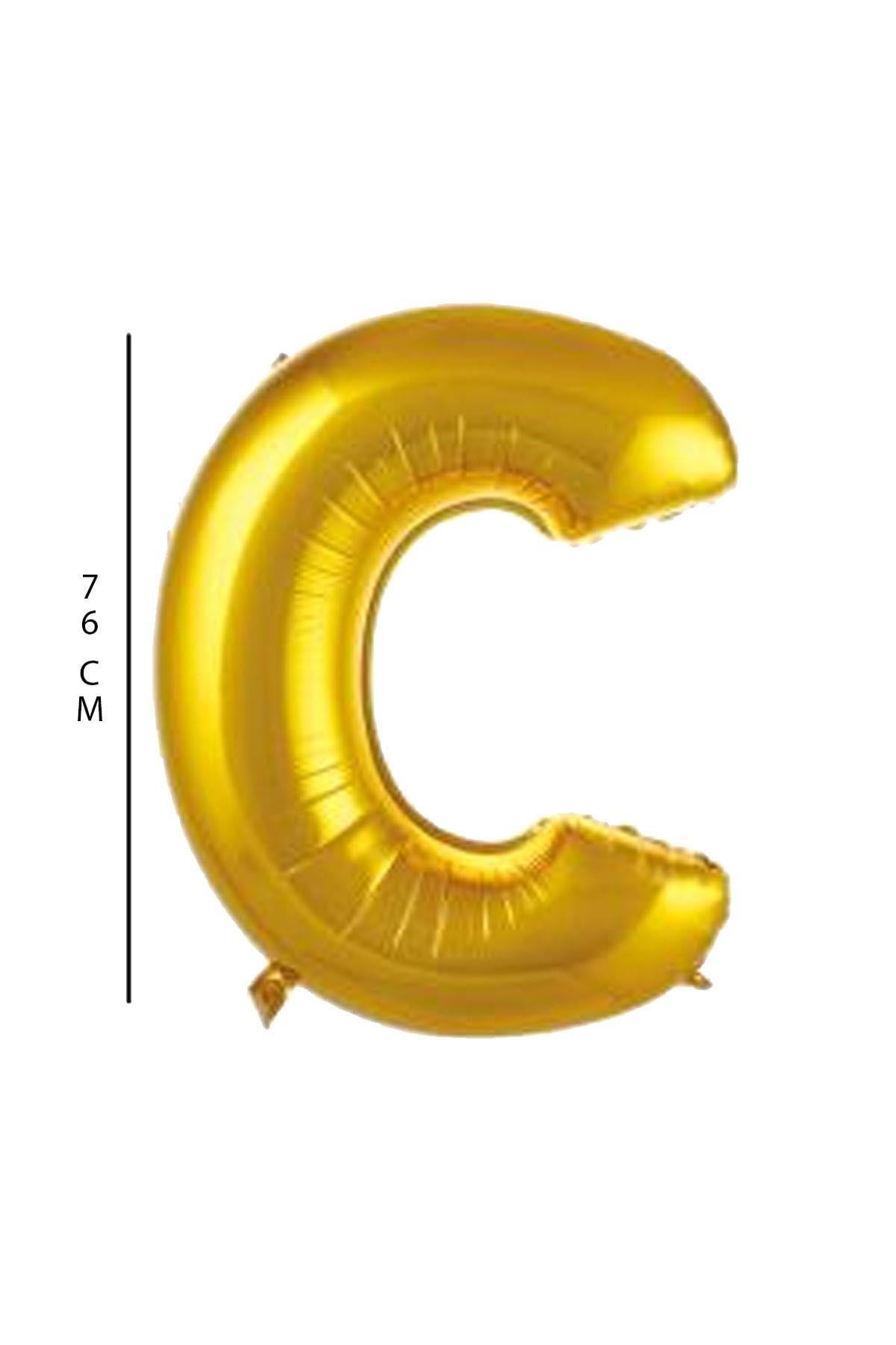 C - Harfi 76 Cm. Gold Folyo Balon