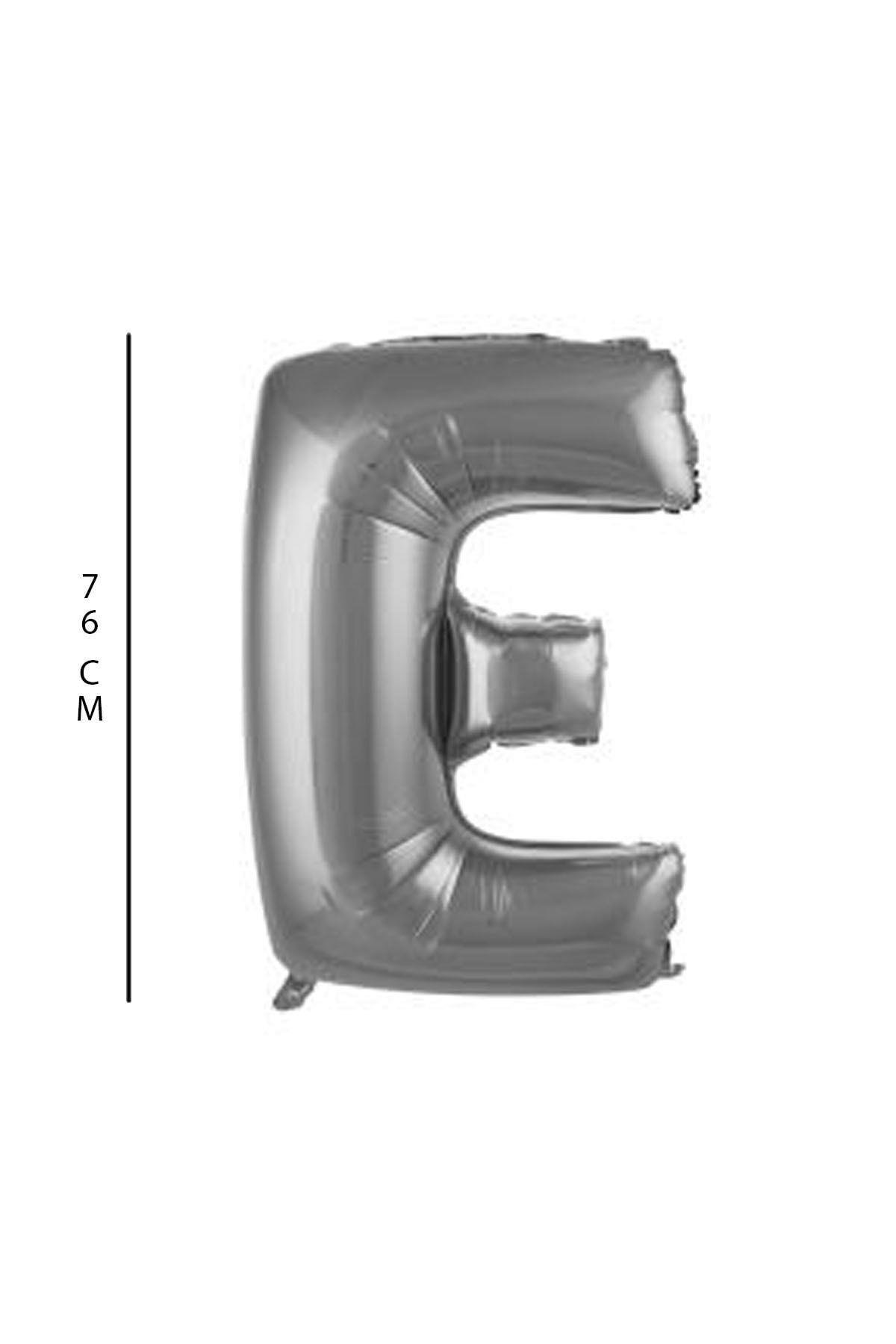 E - Harfi 76 Cm. Gümüş Folyo Balon
