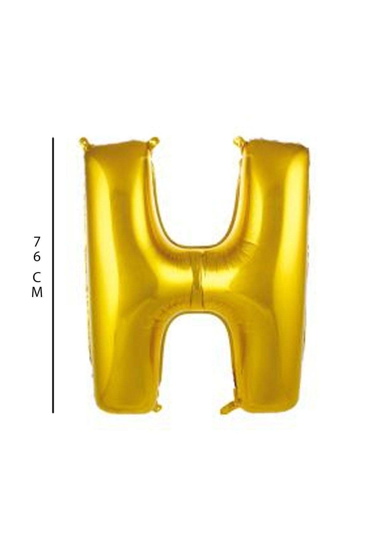 H - Harfi 76 Cm. Gold Folyo Balon