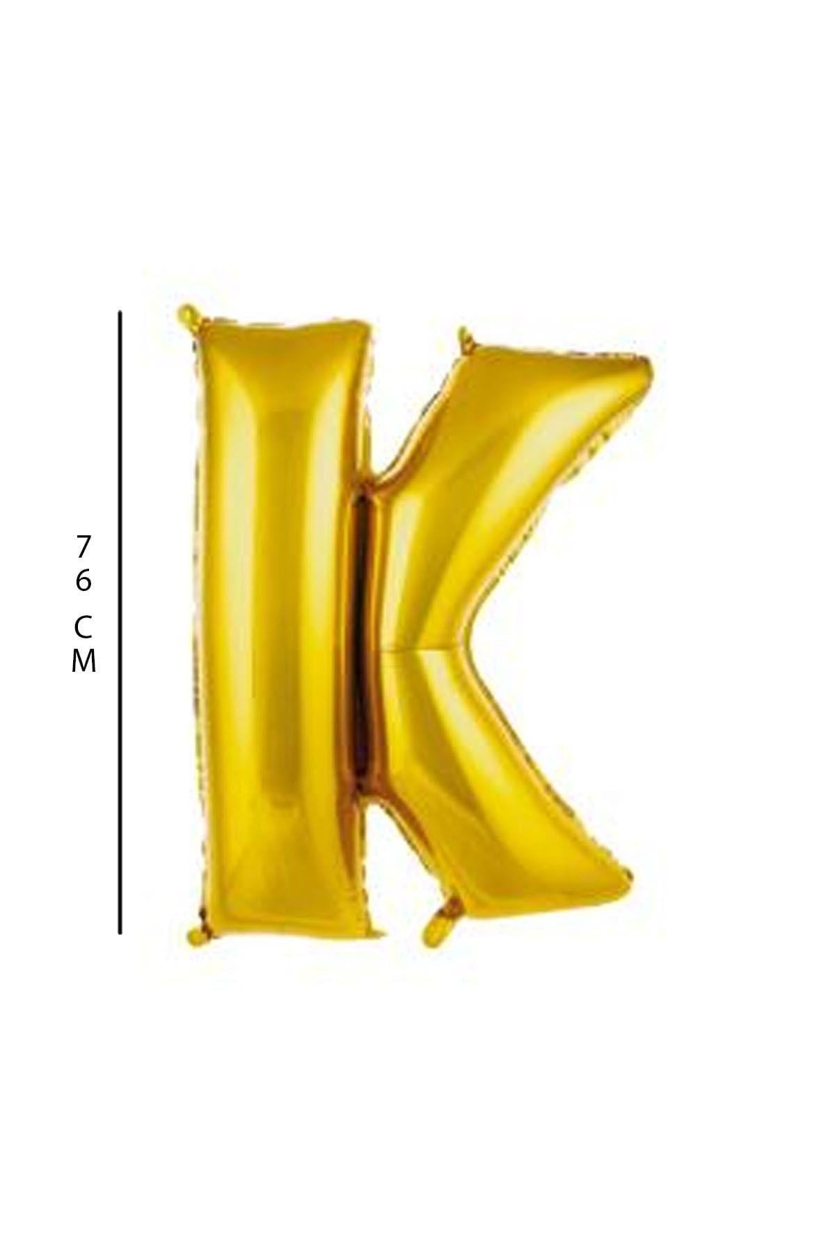 K - Harfi 76 Cm. Gold Folyo Balon