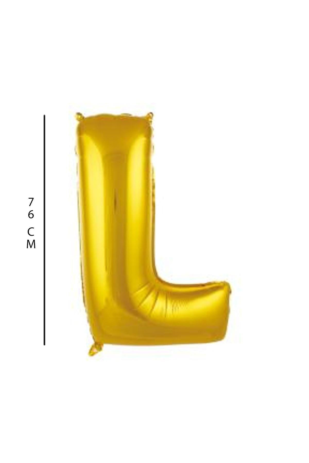 L - Harfi 76 Cm. Gold Folyo Balon