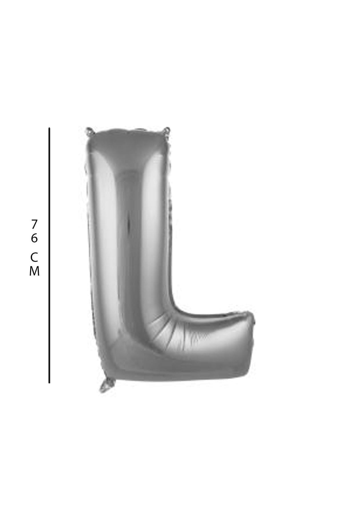 L - Harfi 76 Cm. Gümüş Folyo Balon