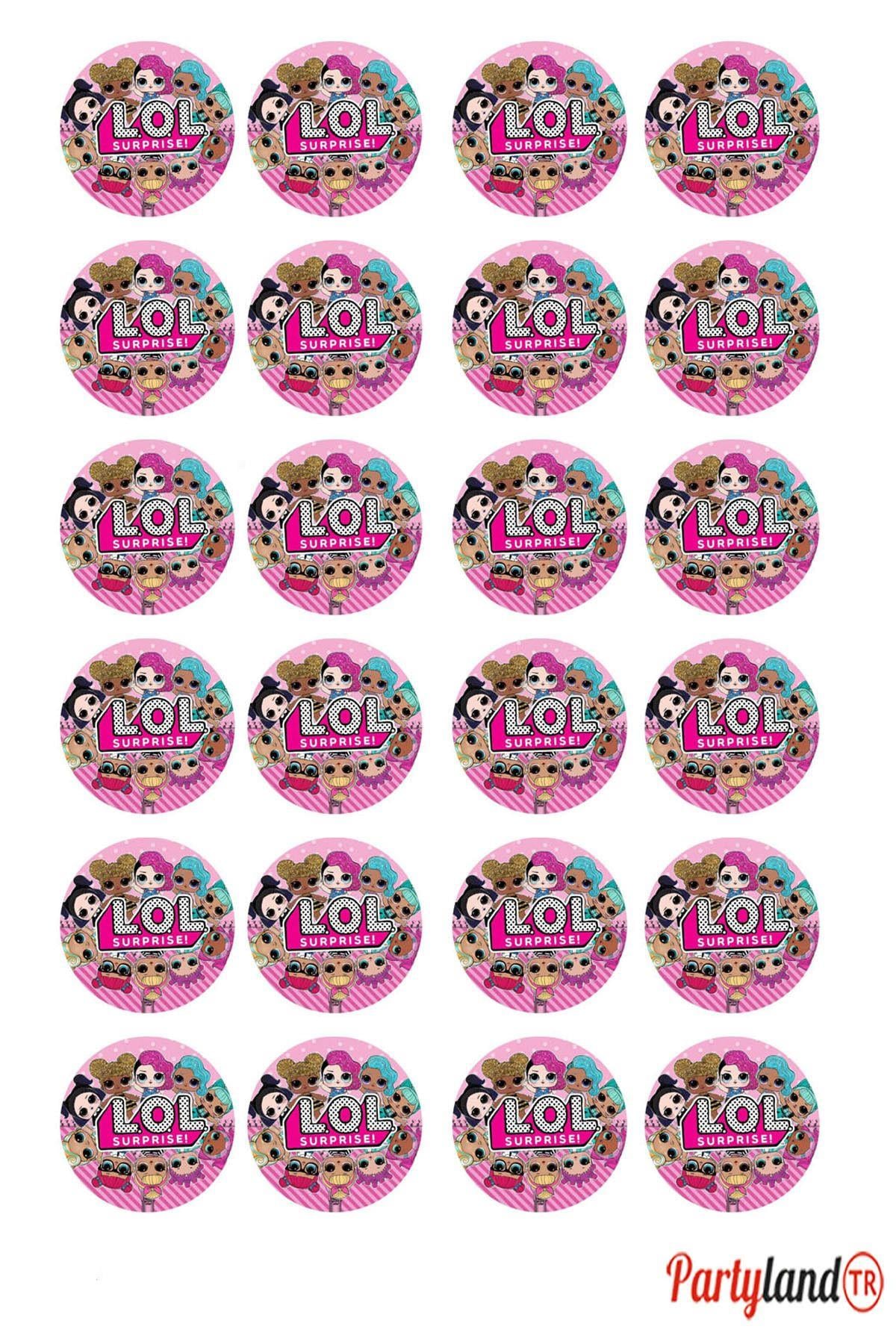 Lol Bebek 5 Cm. Yapışkanlı Yuvarlak Etiket - Sticker 24 Adet