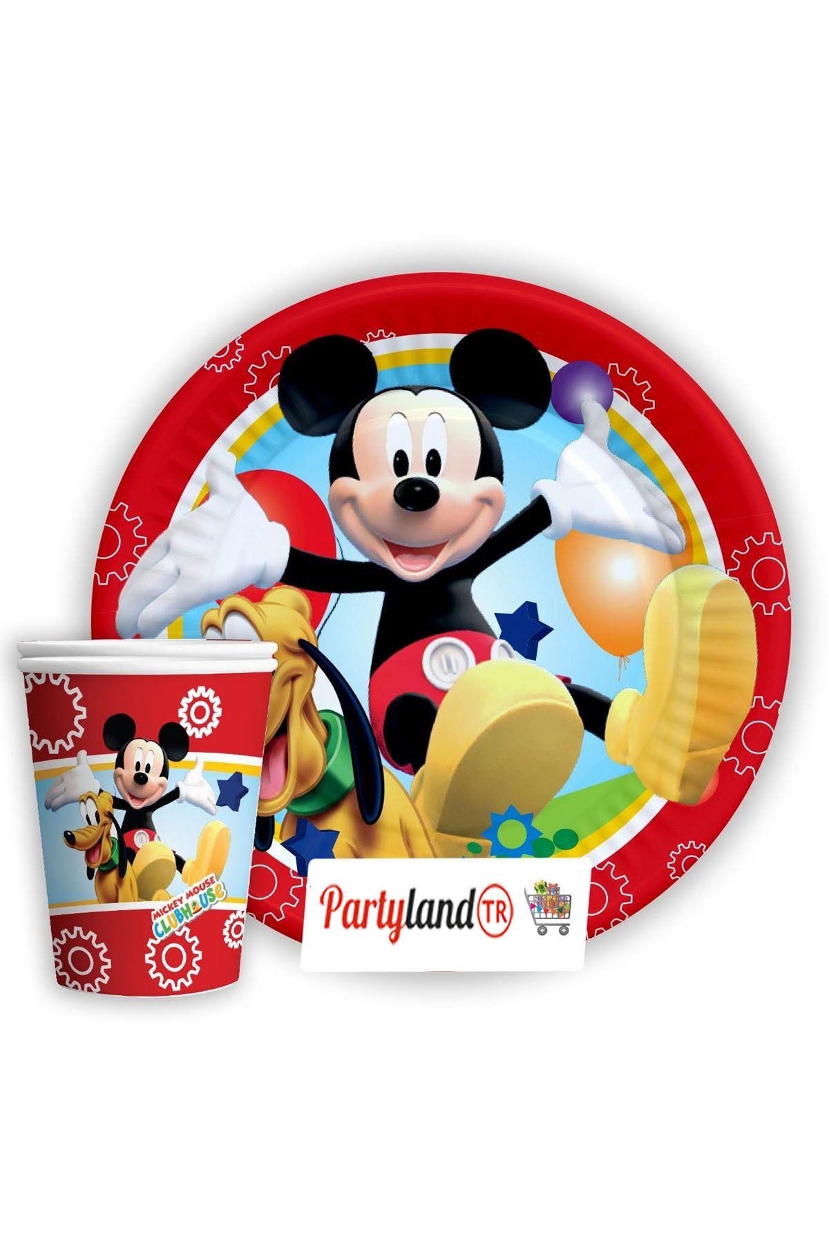 Mickey Mouse 16 Adet Tabak 16 Adet Bardak