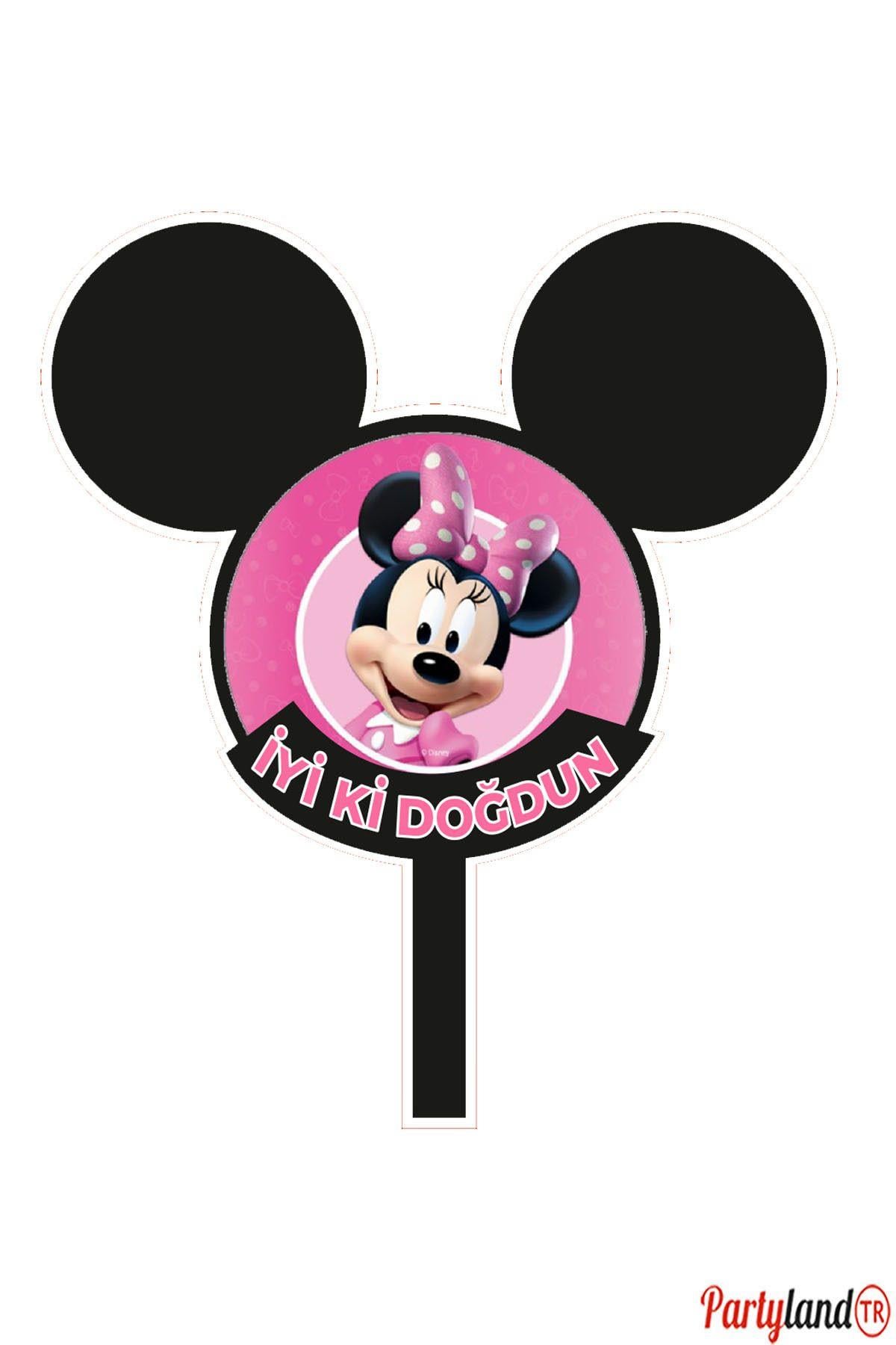 Minnie Mouse Temalı Karton Pasta Süsü