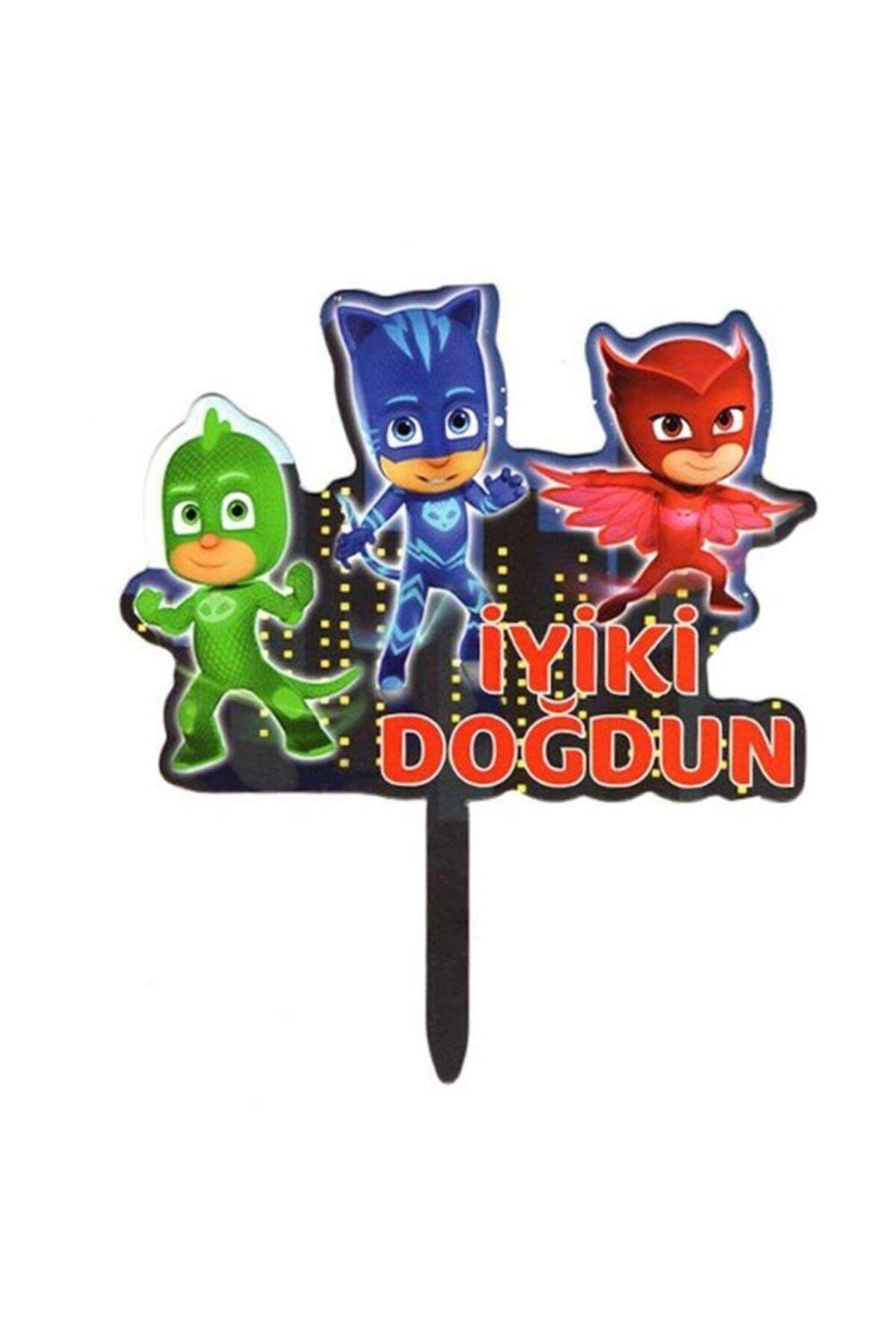 Pj Masks Pijamaskeliler Temalı Karton Pasta Süsü