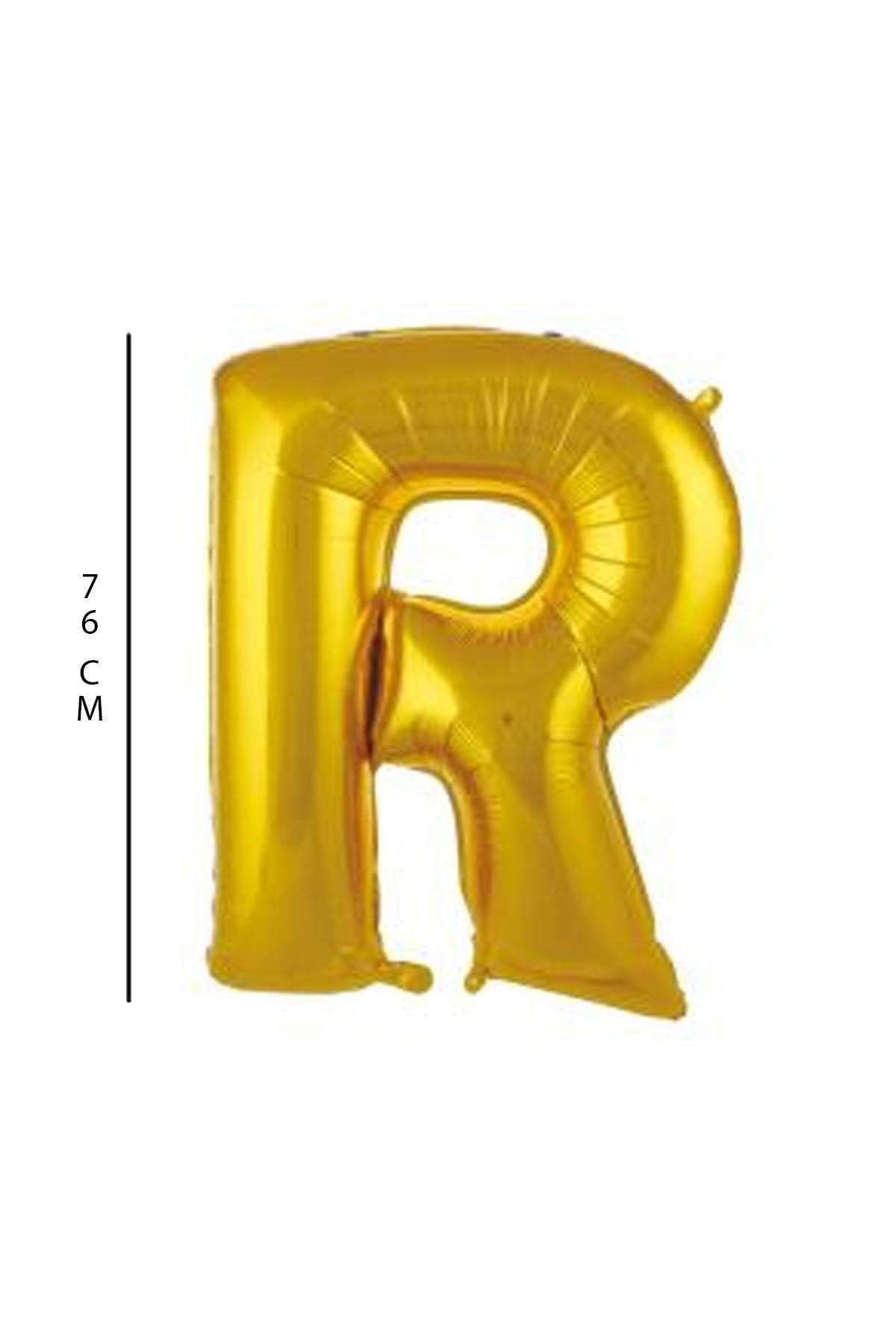 R- Harfi 76 Cm. Gold Folyo Balon