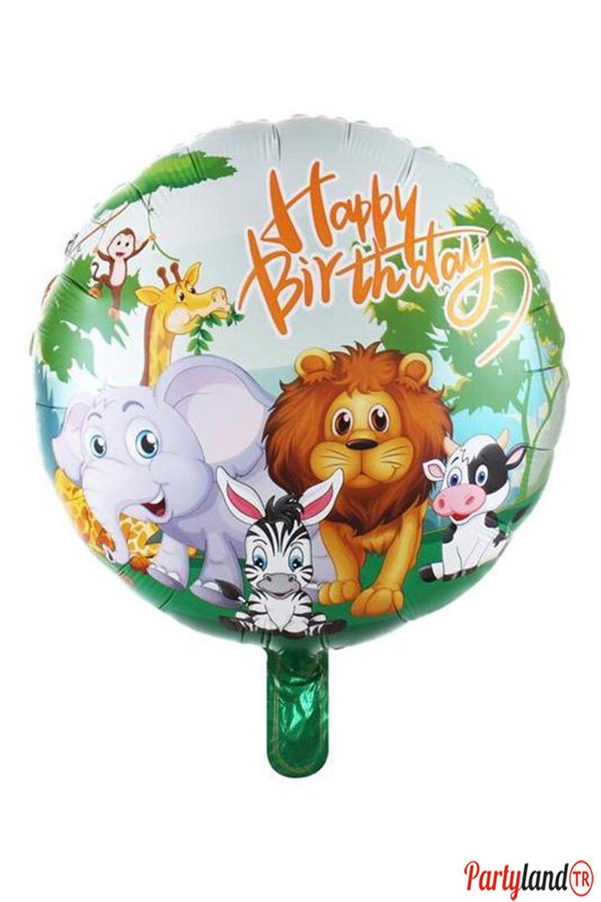 Safari Sevimli Hayvanlar Temalı 45 cm. Folyo Balon