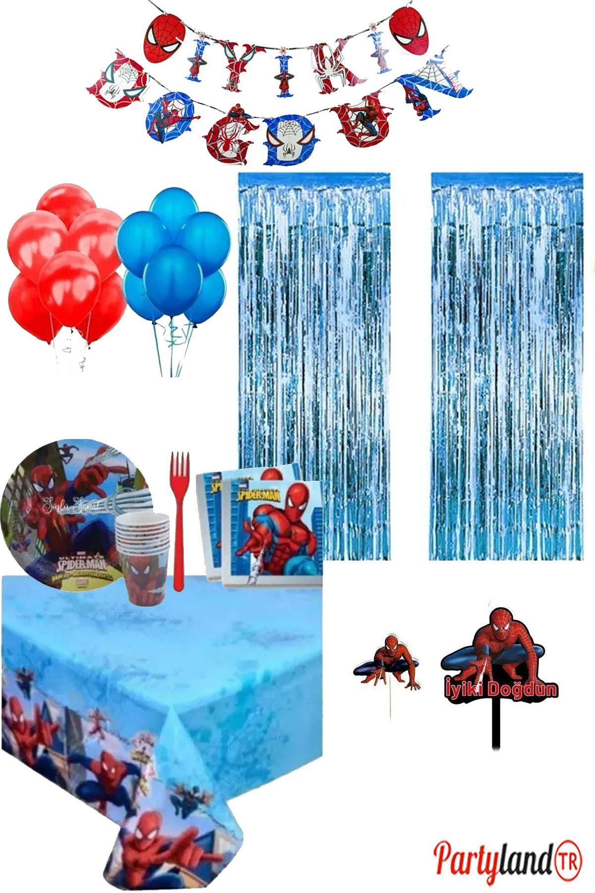 Spiderman Örümcek Adam 16 Kişilik Lüks Doğum Günü Parti Seti
