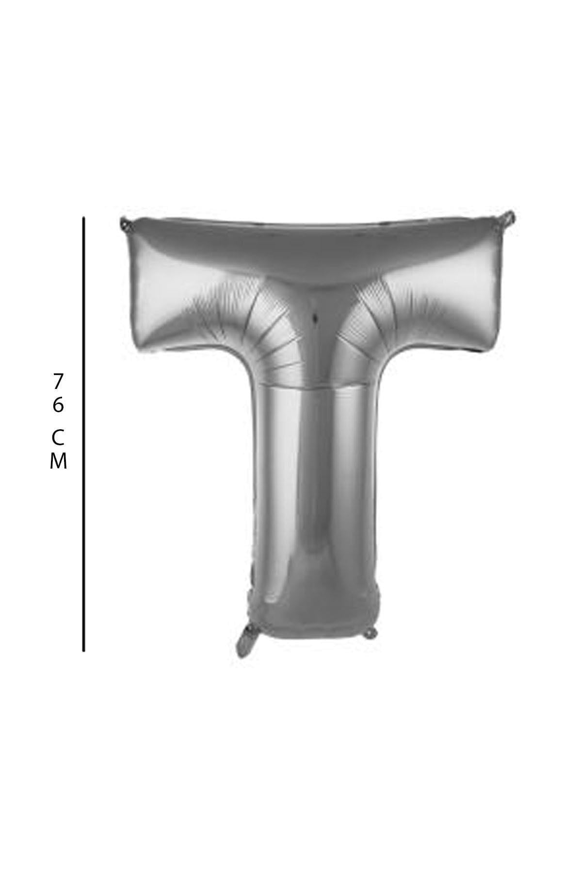 T - Harfi 76 Cm. Gümüş Folyo Balon
