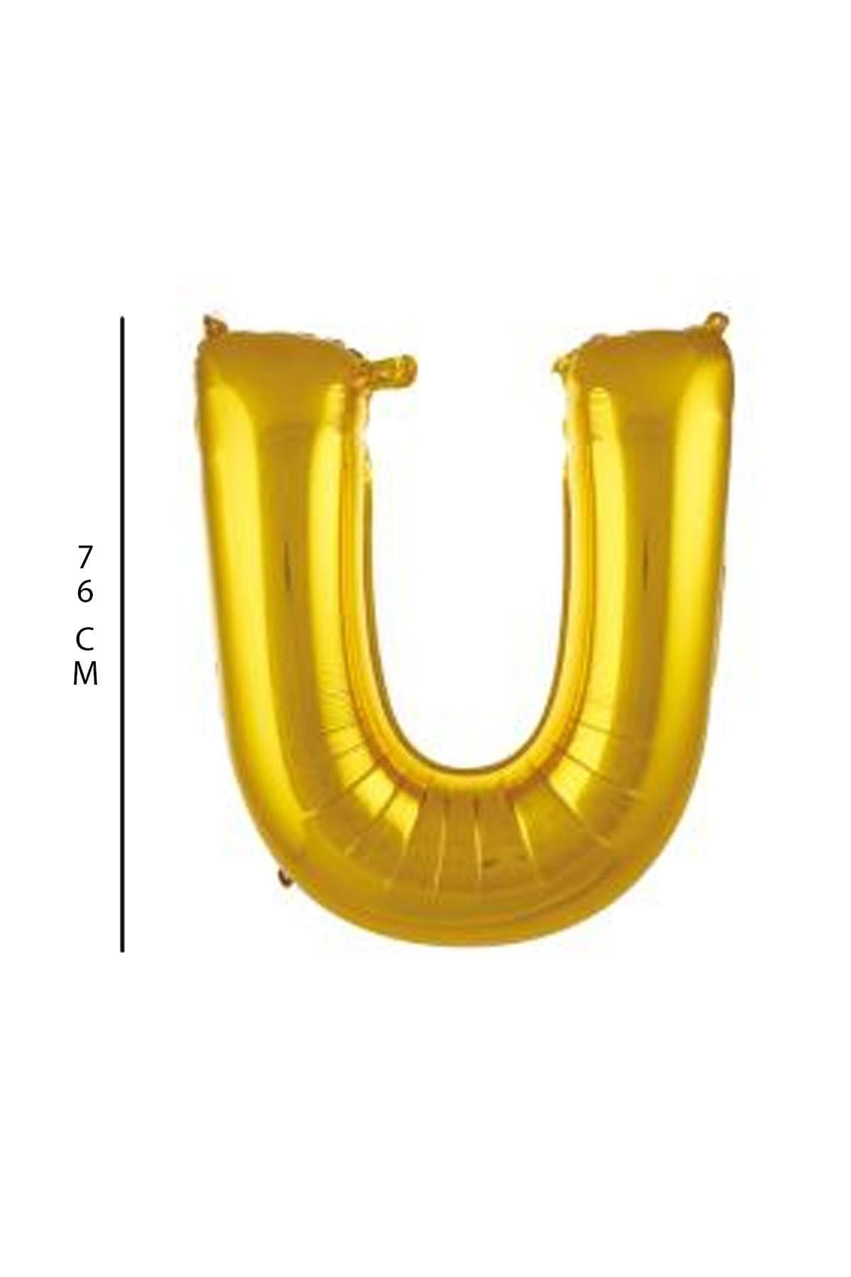 U - Harfi 76 Cm. Gold Folyo Balon