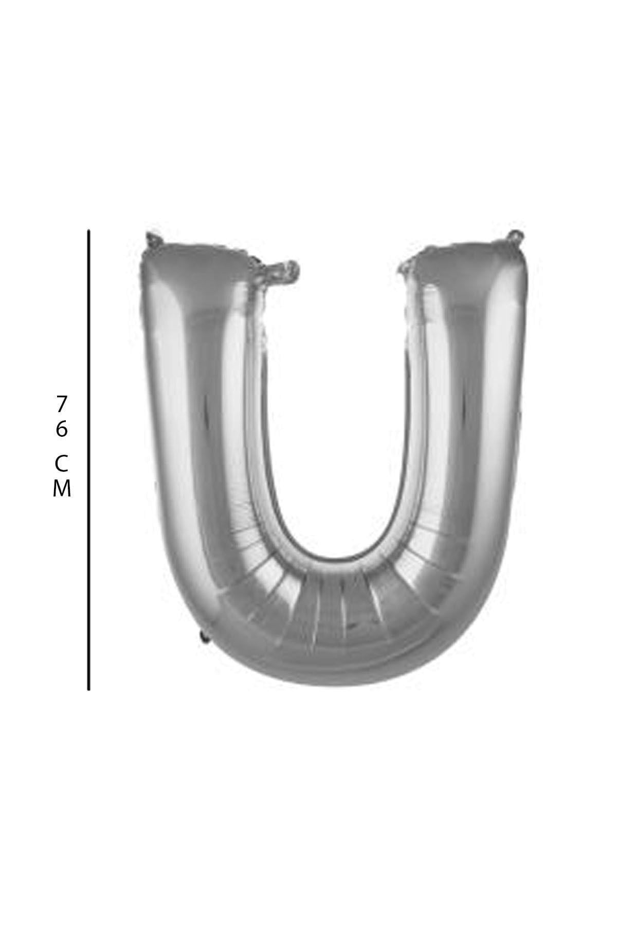 U - Harfi 76 Cm. Gümüş Folyo Balon