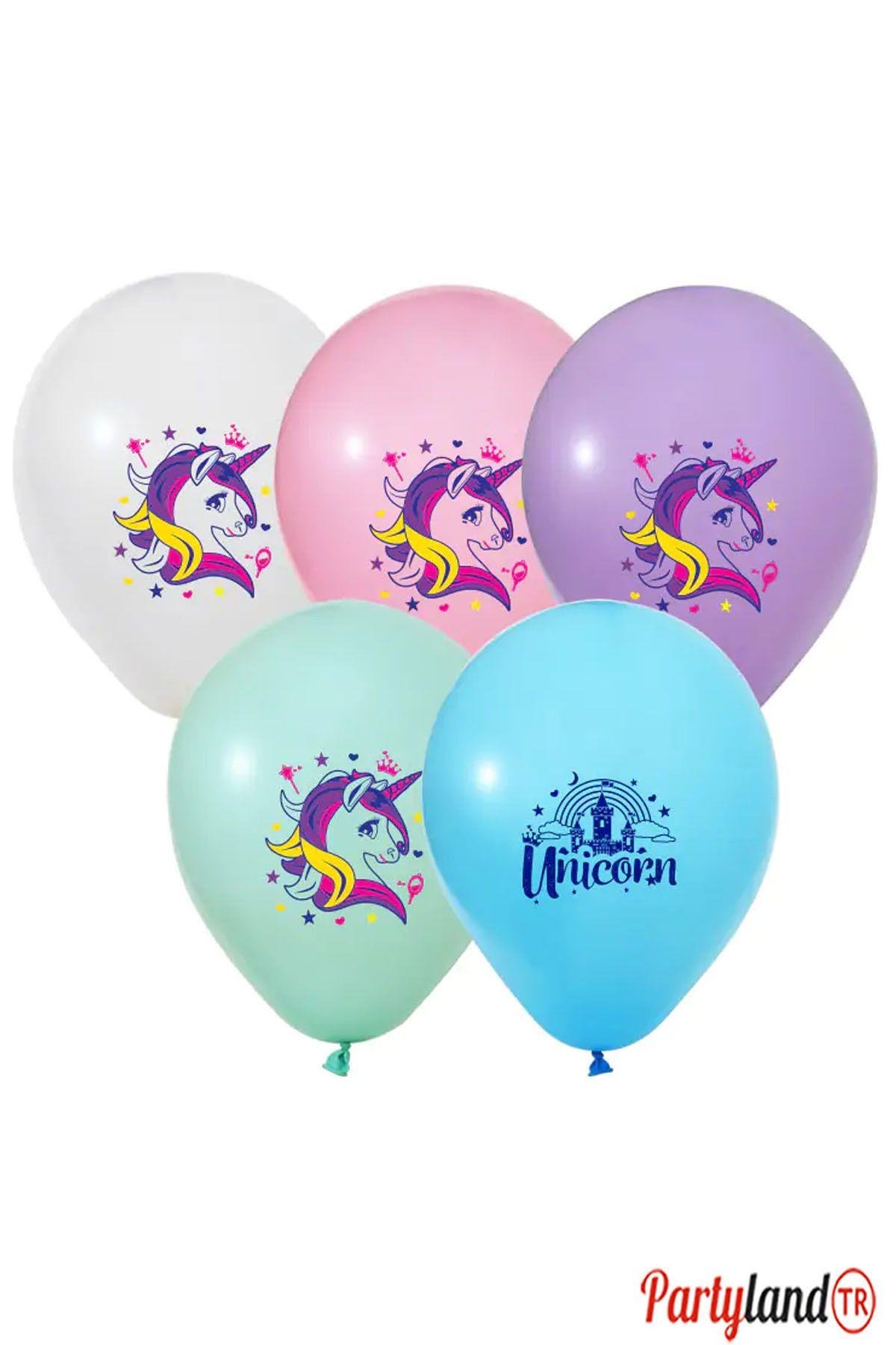 Unicorn Temalı Baskılı Balon 10 Adet