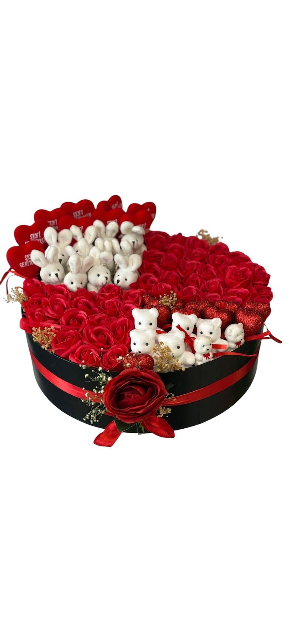 Peluş & Yapay Gül Aranjmanı