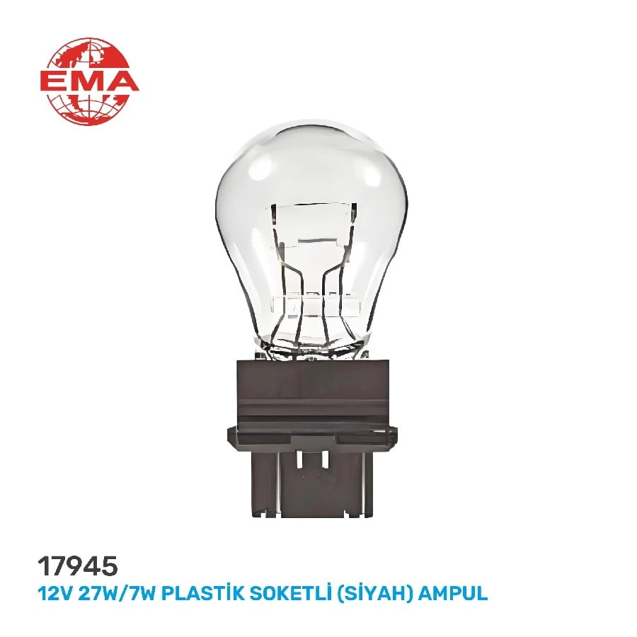 12V 27W/7W Plastik Soketli (SIYAH) Ampul