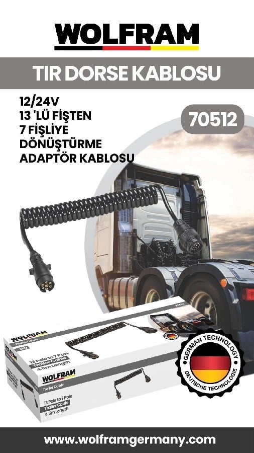 13 Lu Fisten 7 Fisliye Donusturme Adaptor Kablosu  12/24V