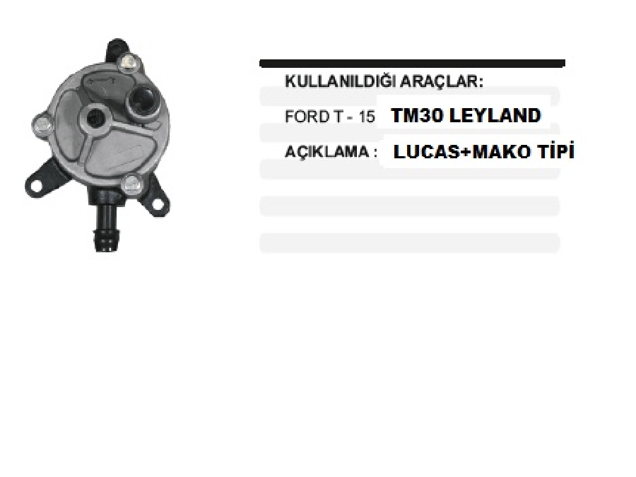 ALTER VAKUM POMPASI LUCASMAKO T15/TM30 LEYLAND