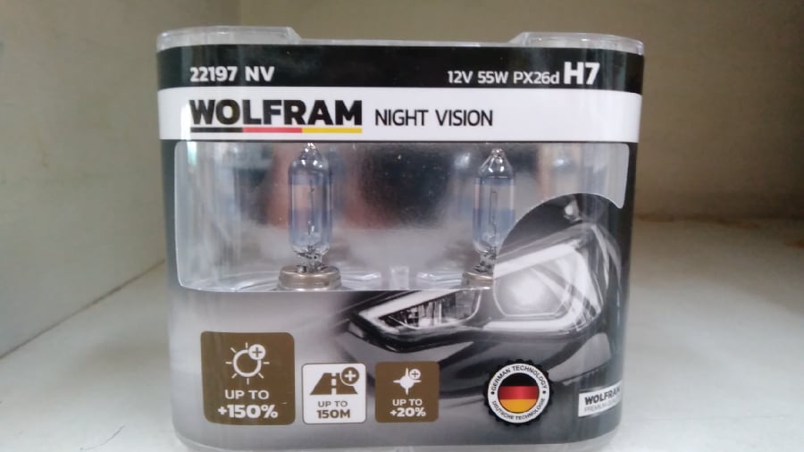 AMPUL 12V H7 55W PX26d NIGHT VISION +YUZDE150  FAZLA + YUZDE20  BEYAZ ISIK TAKIM
