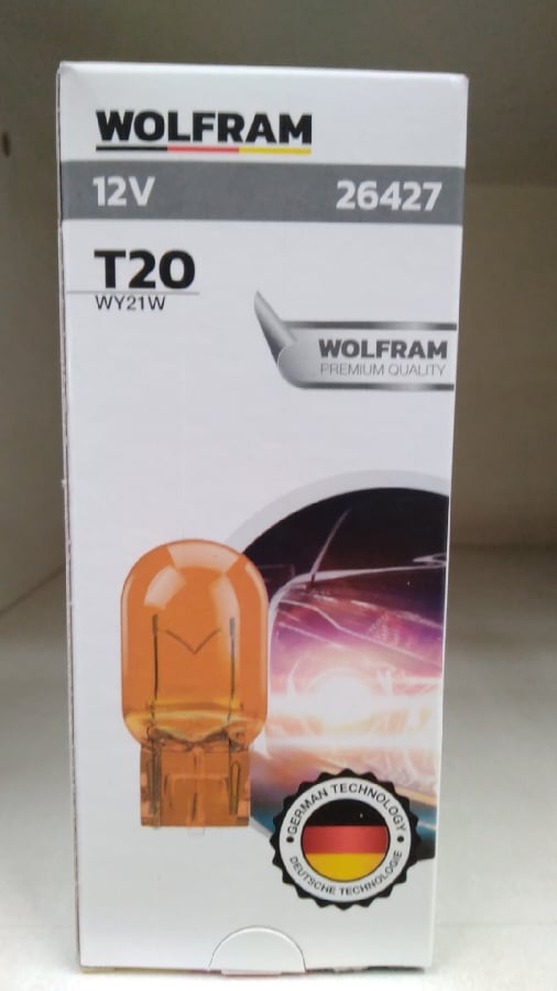 AMPUL 12V T20 21W WX3x16d T20 JUMBO DIPSIZ TEKLI SARI