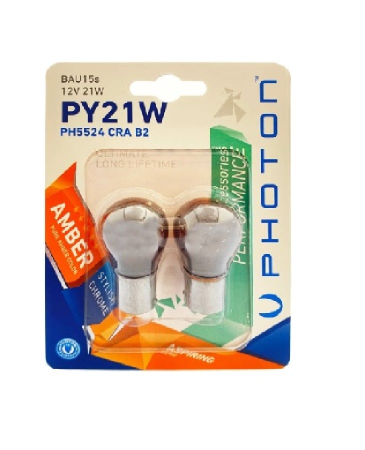 AMPUL P21W CHROME 12V 93 AMBER SET