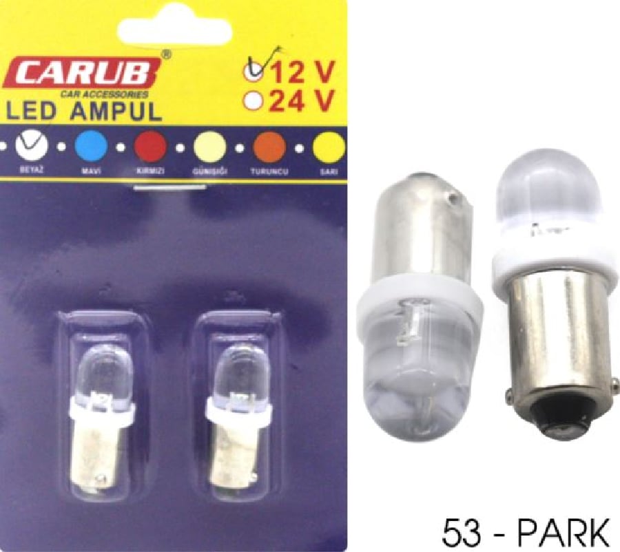 AMPUL>(2AD) LED 53 TIP 12V BEYAZ