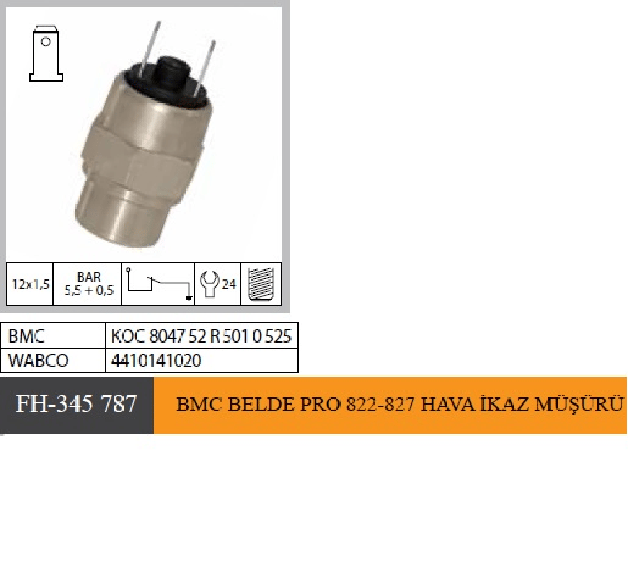 BMC PRO 822827 HAVA IKAZ MUSURU  52RS010525 4410141020