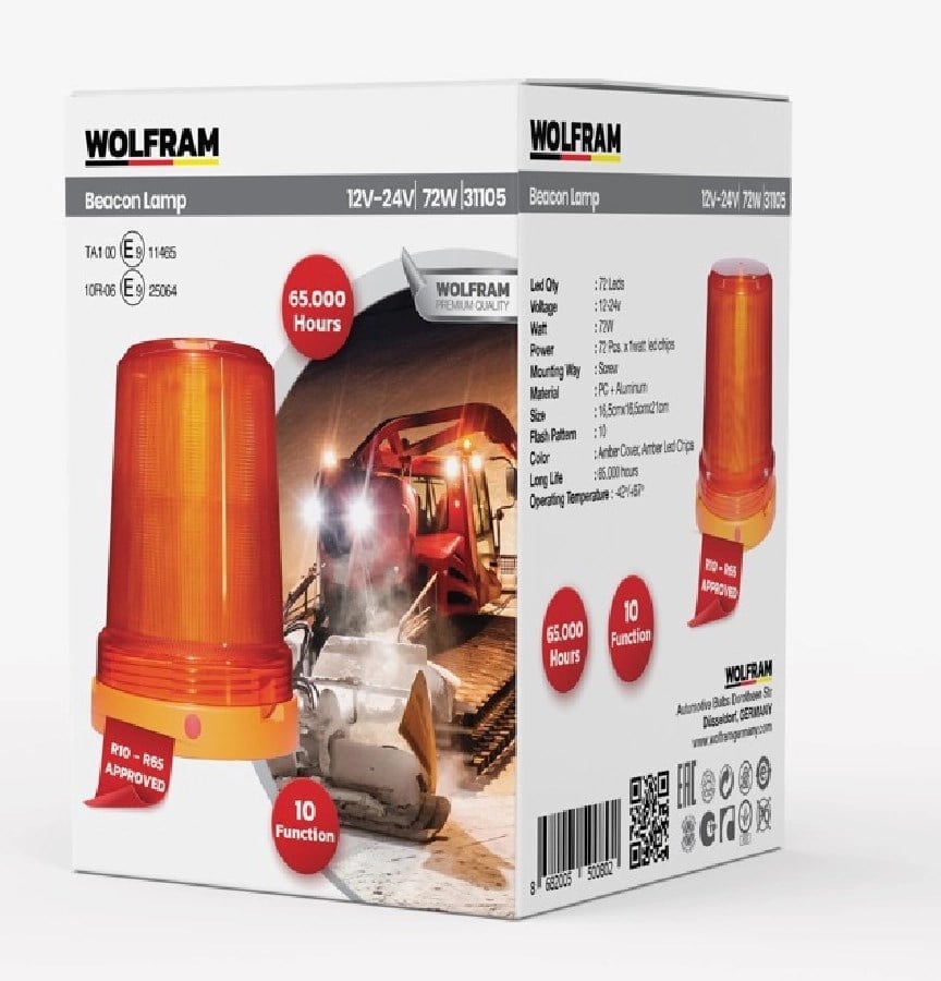 Doner Lamba Buyuk Boy 10 Fonksiyon E Belgeli 12/24V 72W