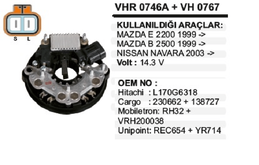 KONJEKTOR+DIYOT 12V ISUZU DMAX NISSAN PIKAP