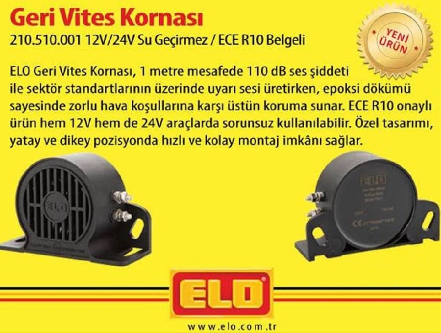 Korna Geri Vites 12V24V Su Gecirmez 110Db Ece R10
