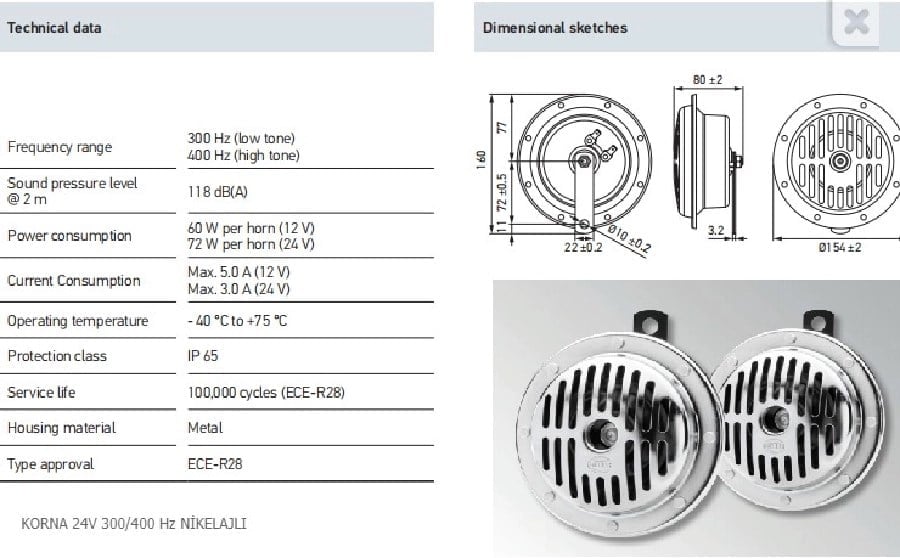 Korna Supertone Set 24V 3CB004811132