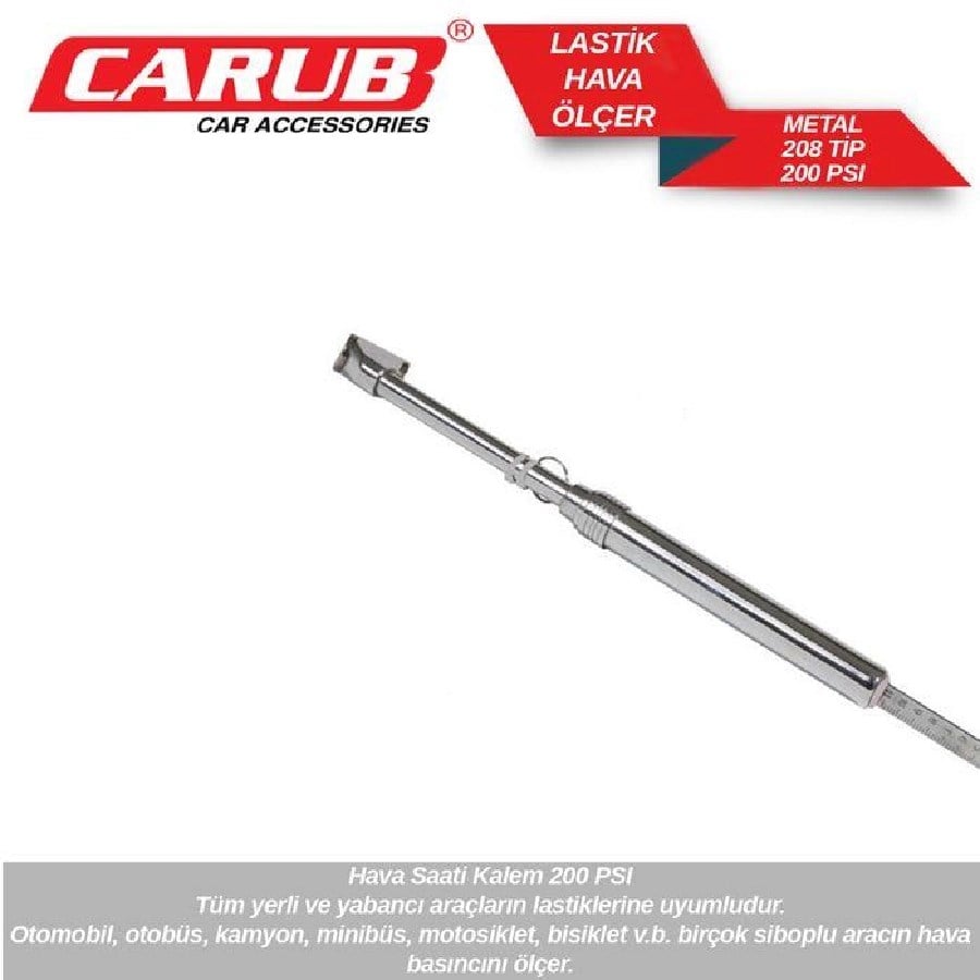 Lastik Hava Olcer Metal Buyuk 208 Tip 200PSI