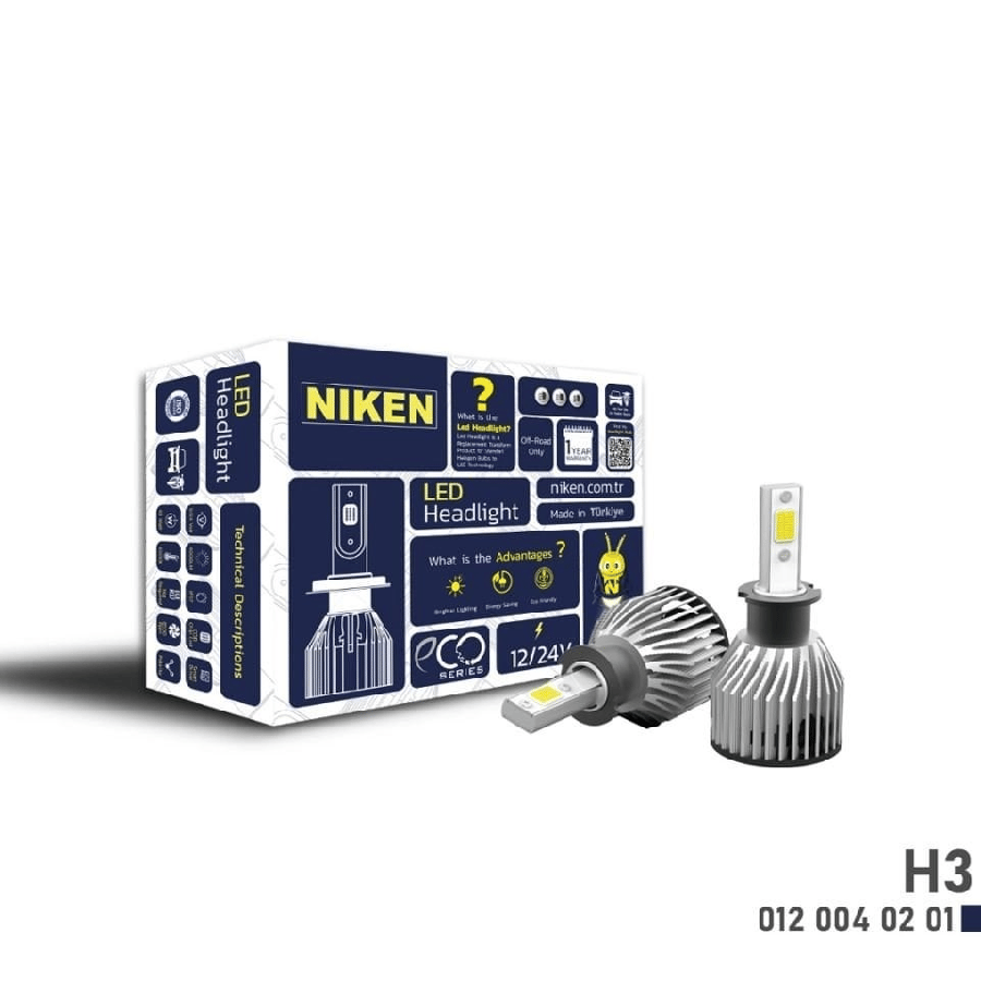 Led Far Ampulu (TK) White (BEYAZ) Eco Series Xenon Tip 12V24V H3 ** Yeni Tip Mini Govde **