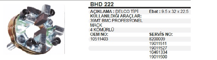 MARS KOMUR YUVDELCO TIPI 24V  CUMMINS MOTORLU IS MAK BMC PRO 39MT RX180/181 FATIH KAMYON 822827 9