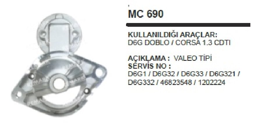 MARS ON KAPVALEO TIPI D6G DOBLO/CORSA 13 CDTI