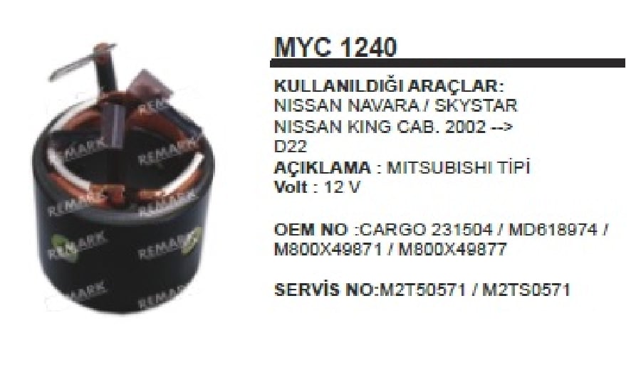 MARS YASTIGI+GOVDESI 12V MITS TIPI  02>NAVARA/SKYSTAR