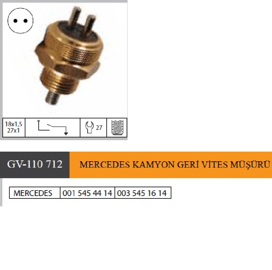 MERCEDES KAMYONO303 OTOBUS GERI VITES MUSURU GV110720  0015454414 0035451614 0015453414 0025458114