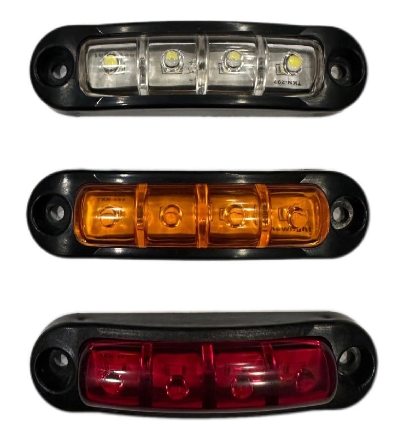 Mini Lamba 4 Ledli Mercekli Siyah Kasa 12V24V Sari