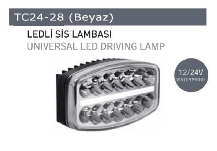 SIS LAMBASI LED 12V24V KARE BEYAZ SERIT SU GECIRMEZ DEMMON TIP
