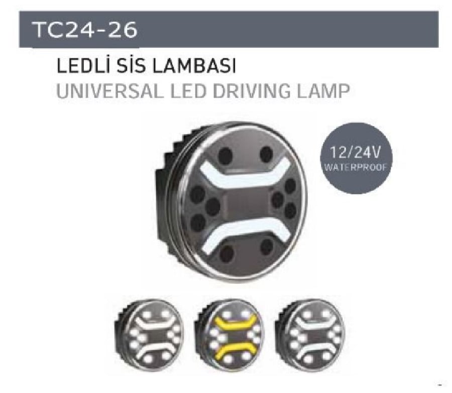SIS LAMBASI LED 12V24V YUVARLAK PARANTEZ SU GECIRMEZ DEMMON TIP