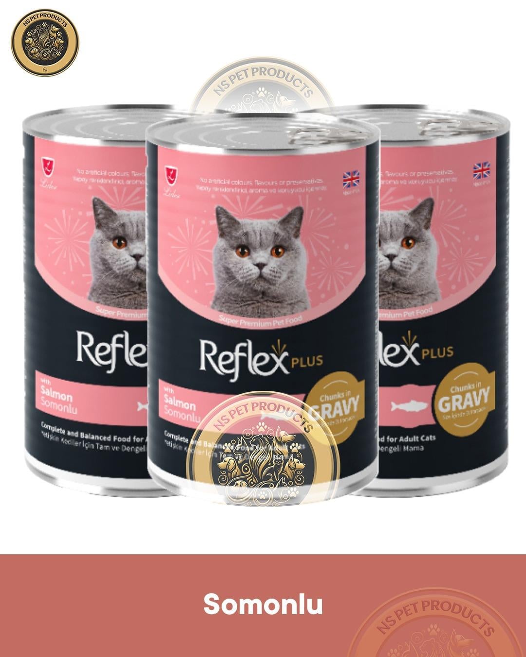  Reflex Plus Pate Somonlu Yetişkin Kedi Maması 3X400gr
