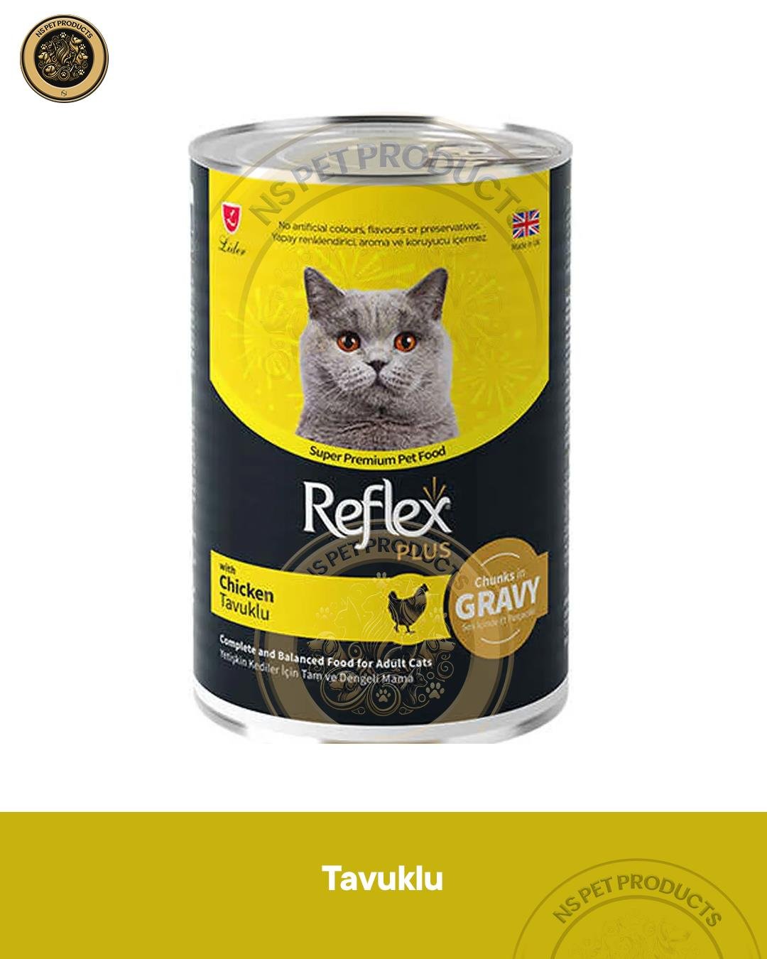  Reflex Plus Sos İçinde Et Parçacıklı Tavuklu Yetişkin Kedi Maması 400gr