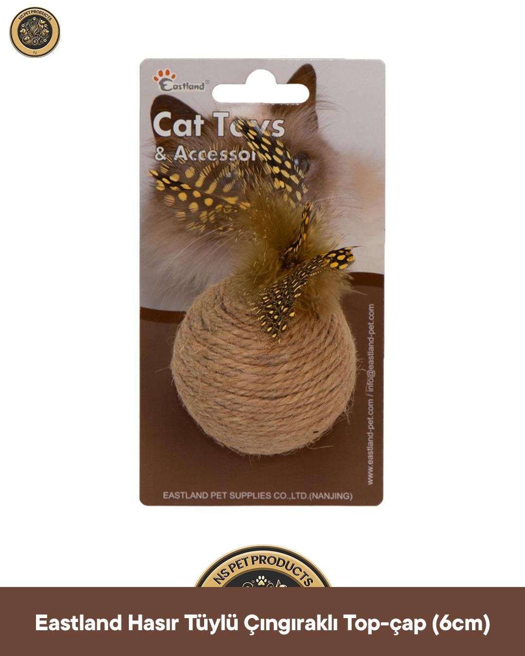 Eastland Hasır Tüylü Çıngıraklı Top-çap 6 cm
