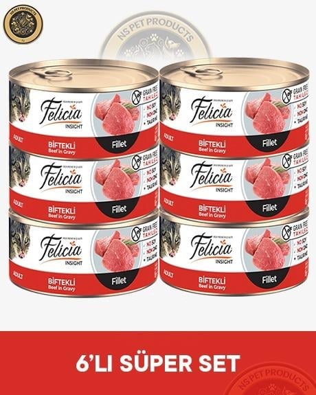 Felicia Biftekli Fileto Yetişkin Kedi Konservesi 6x85gr