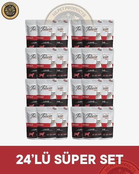 Felicia Pouch Yetişkin Kuzu Etli Yaş Kedi Maması 24x85gr