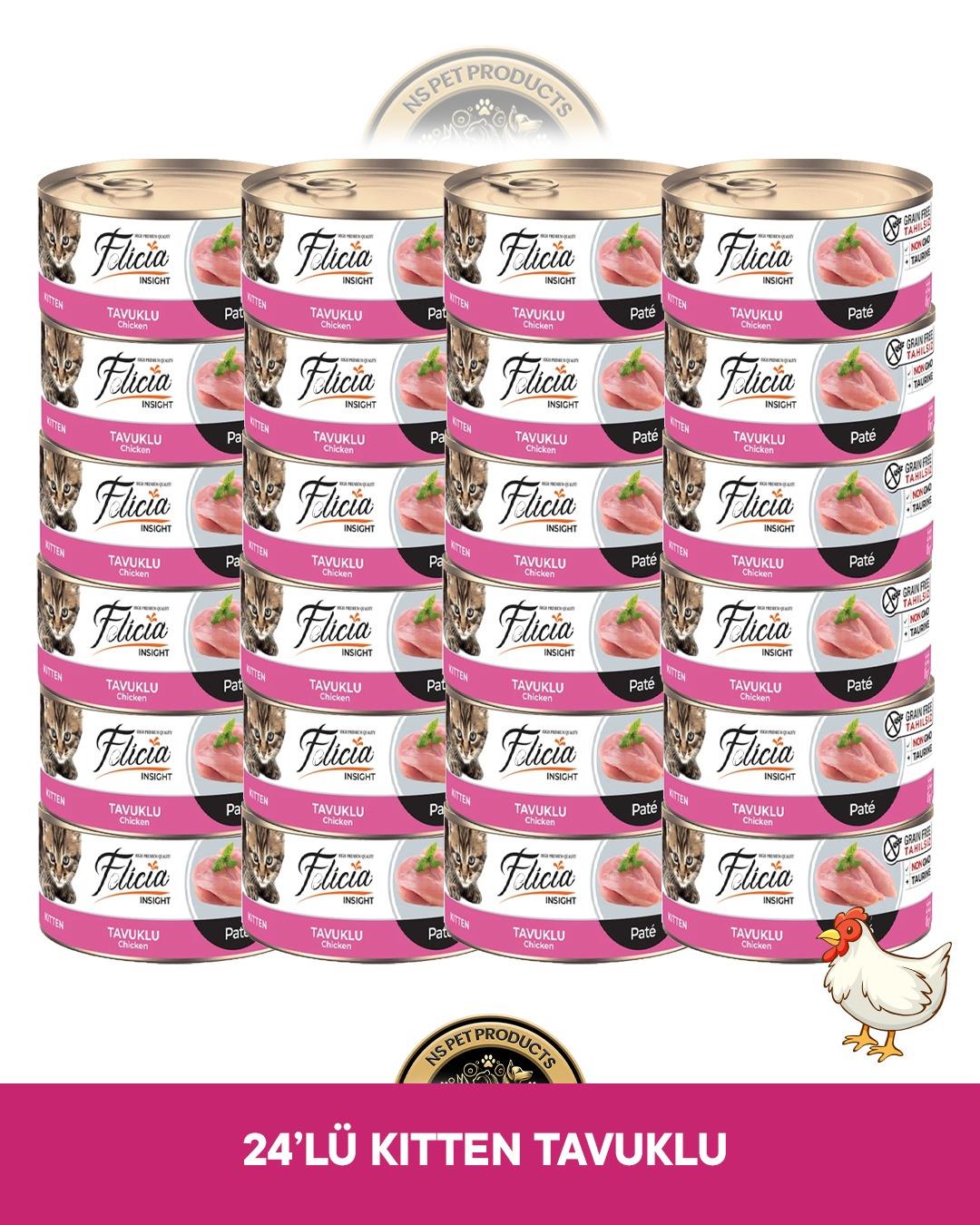 Felicia Tavuklu Pate Kıyılmış Yavru Yaş Kedi Maması Seti 24x85 gram