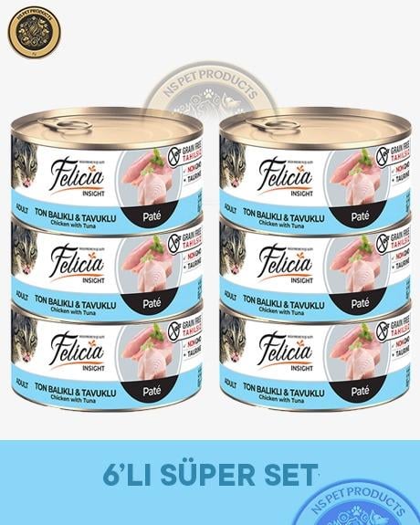 Felicia Ton Balıklı-Tavuklu Yetişkin Kedi Konservesi 6x85gr