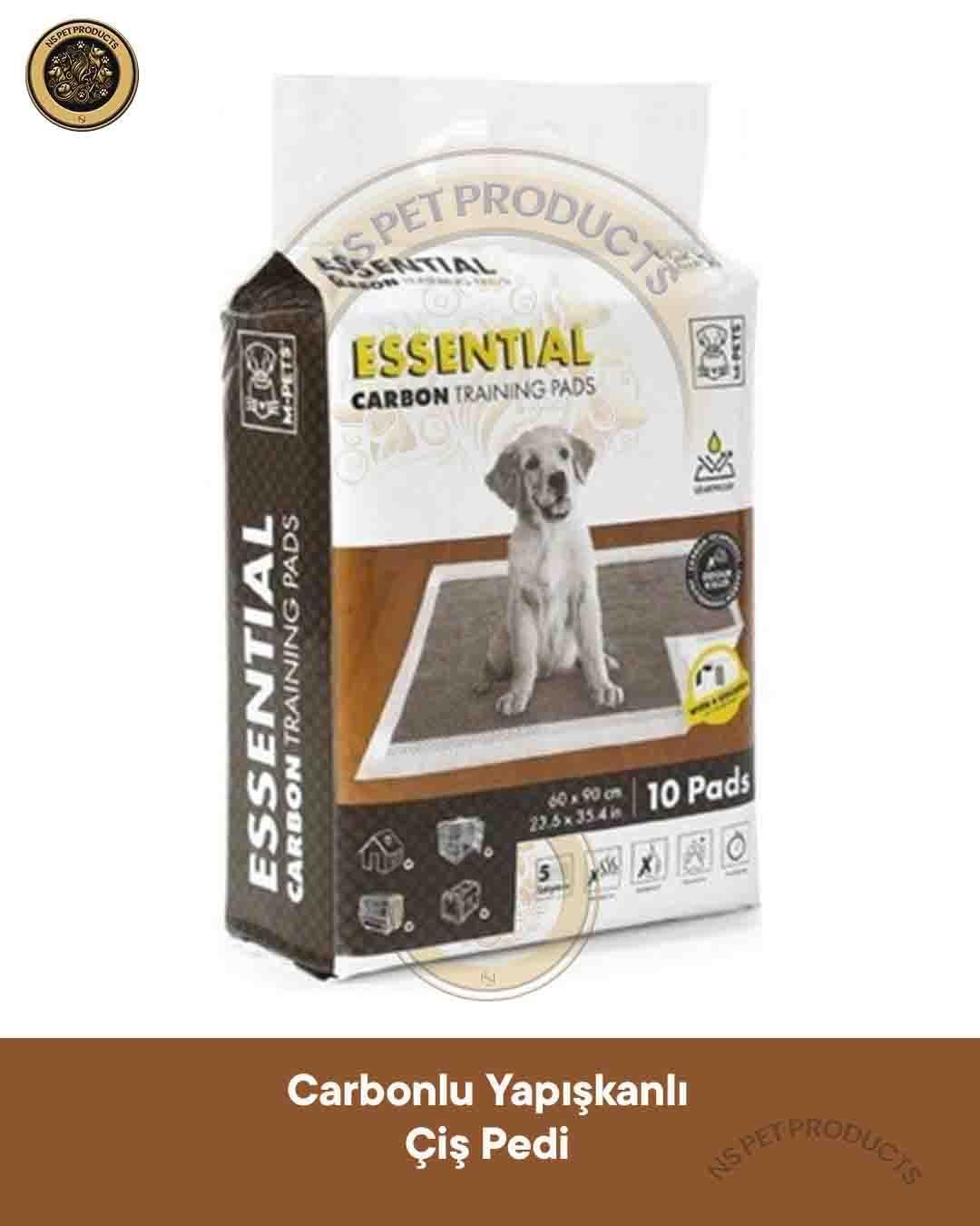 M-Pets Essential Carbonlu Yapışkanlı Çiş Pedi 60x90 cm 10lu