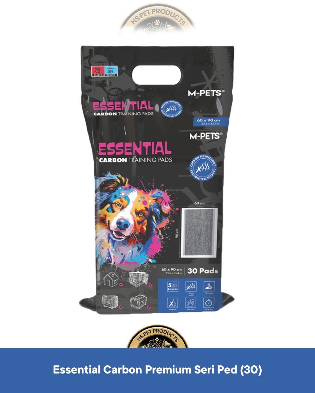 M-Pets Essential Carbonlu Yapışkanlı Çiş Pedi 60x90 cm 30'lu – Köpek Pedi